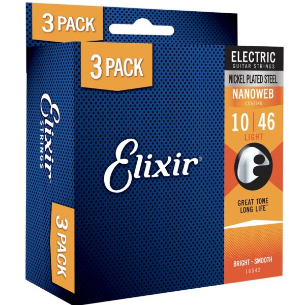Elixir 12052 010/046 3 PACK 16542 Nanoweb Žice za električnu gitaru