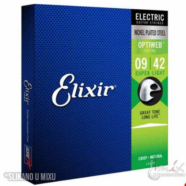 Elixir 19002 Super Light 009-042 Žice za električnu gitaru Debljina devetke