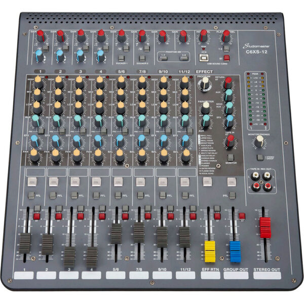 Studiomaster C6XS-12 kompaktna mikseta sa 12 kanala, DSP efektima i USB povezivanjem
